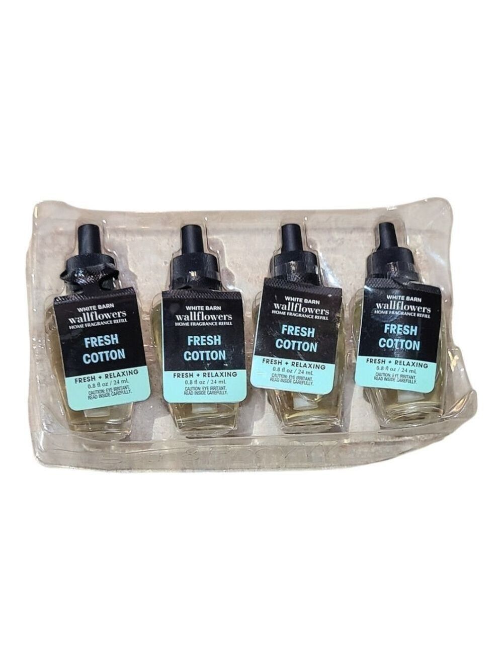 4 FRESH COTTON 4-PIECE WALLFLOWER FRAGRANCE REFILLS BY BATH AND BODY WORKS
